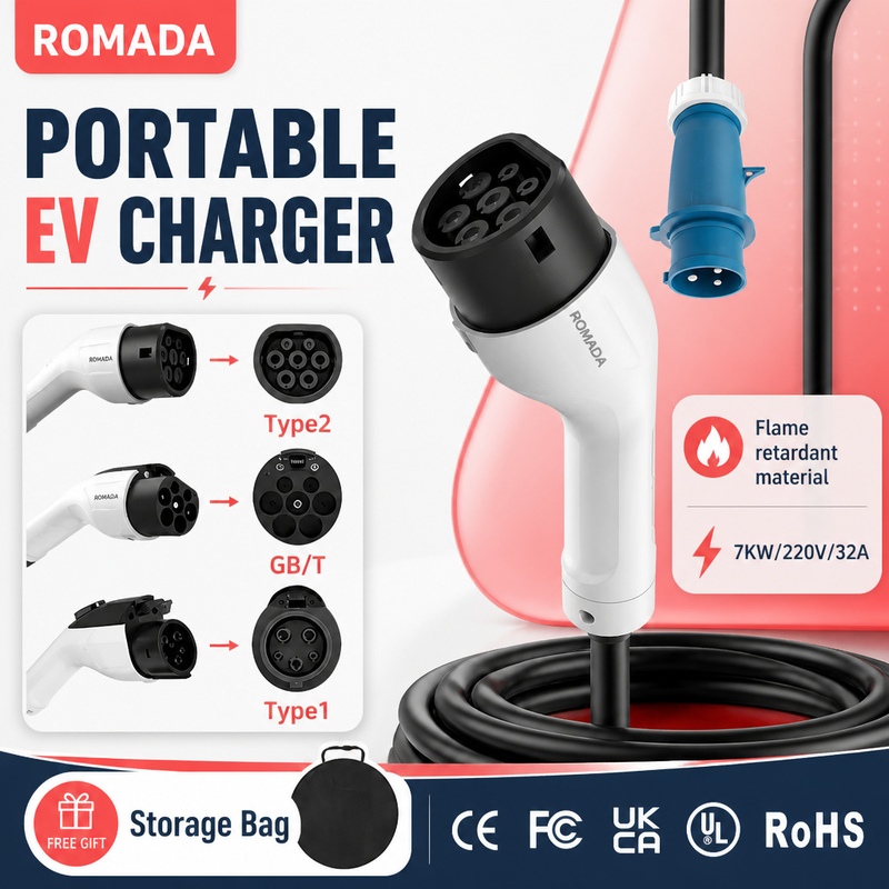 Carregador Portátil para Veícu - Portable Ev Charger 32A Type 2 Cee Plug avaliação e preço